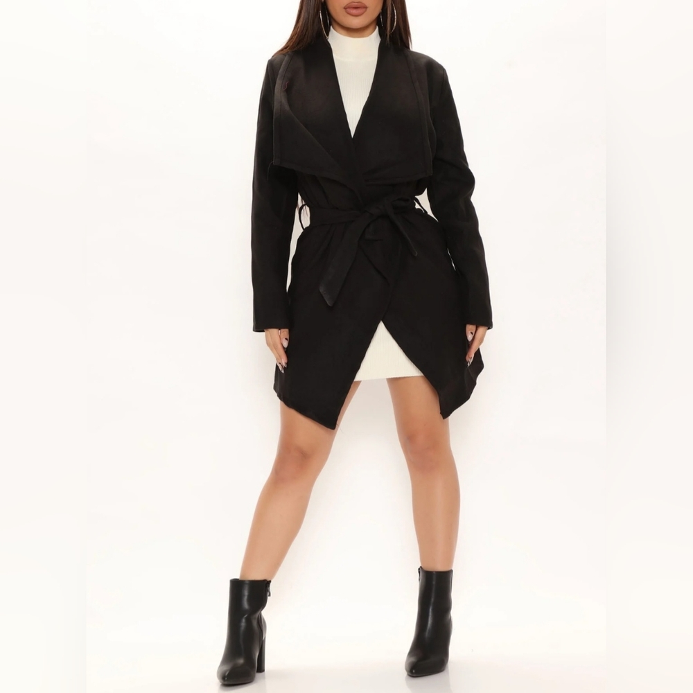 Fashion Nova Manhattan Coat - Black